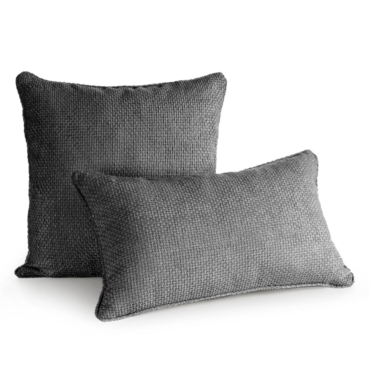Elegantes Struktur-Dekokissen in Graphitgrau | Contemporary Luxury Collection 30x50 cm