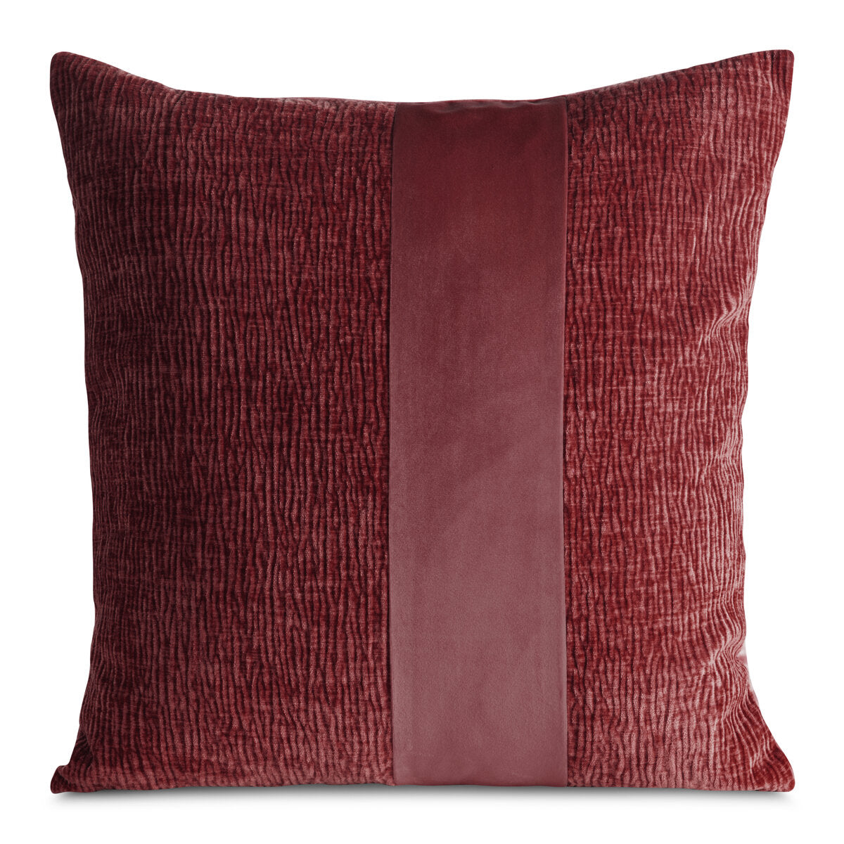 Exklusives Struktur-Dekokissen in Bordeaux | Velvet Luxury Collection 45x45