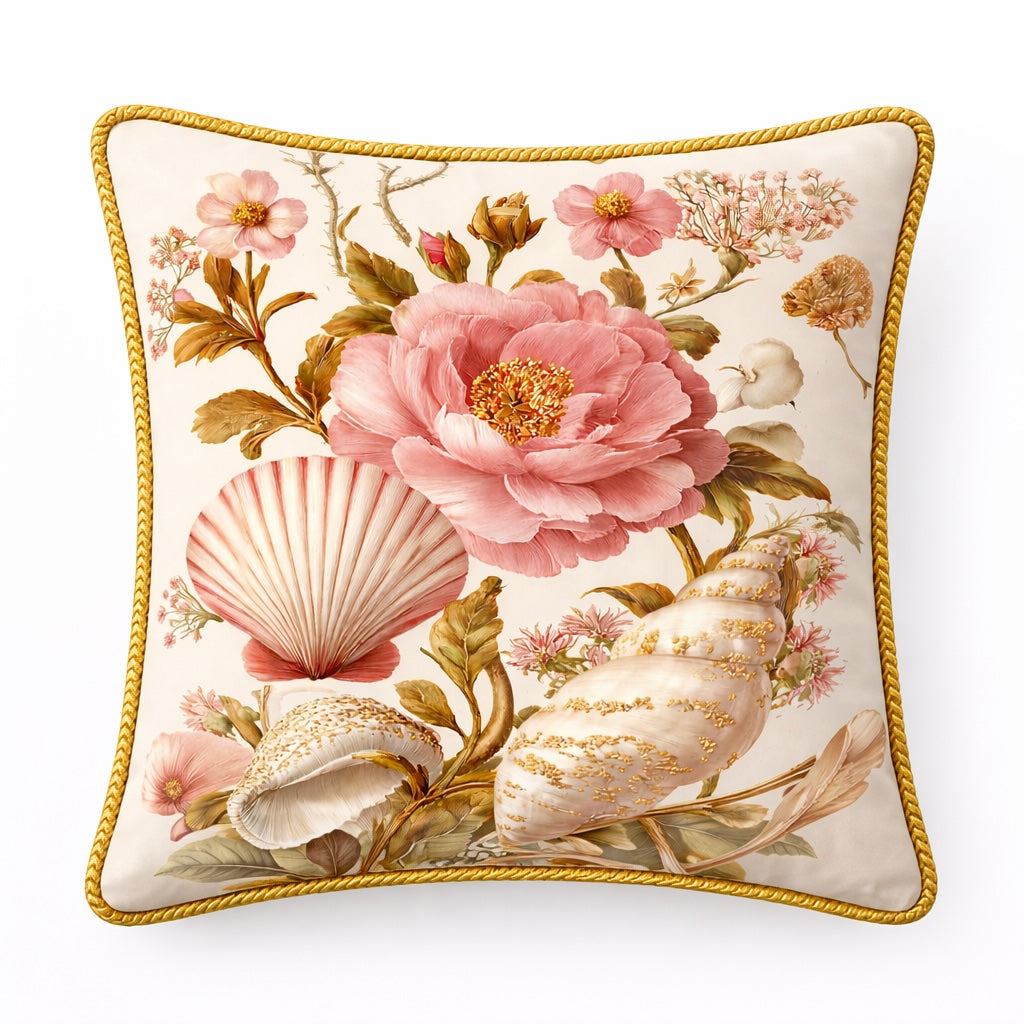 Dekokissen Samt Blumen 45 × 45 cm – Emporio Conti