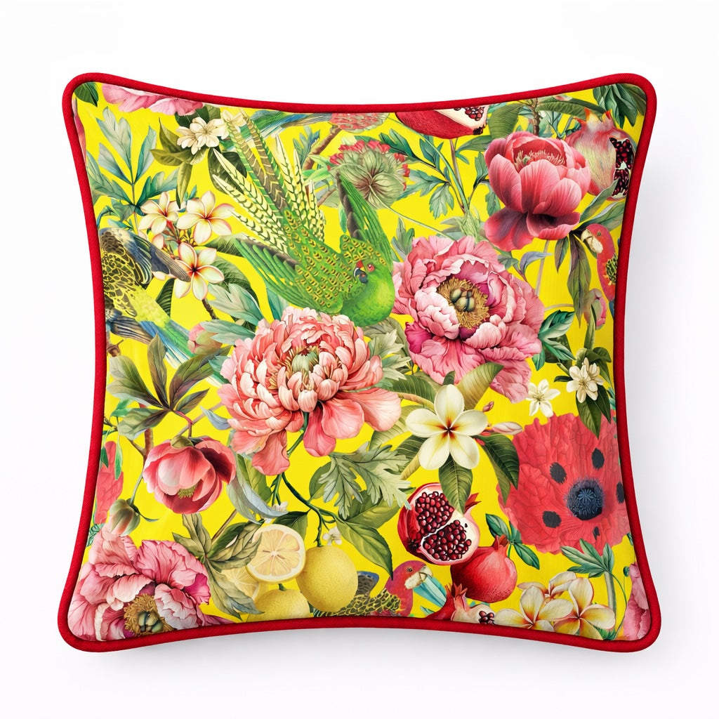 Samt Kissen Blumen Design 45 × 45 cm – Emporio Conti