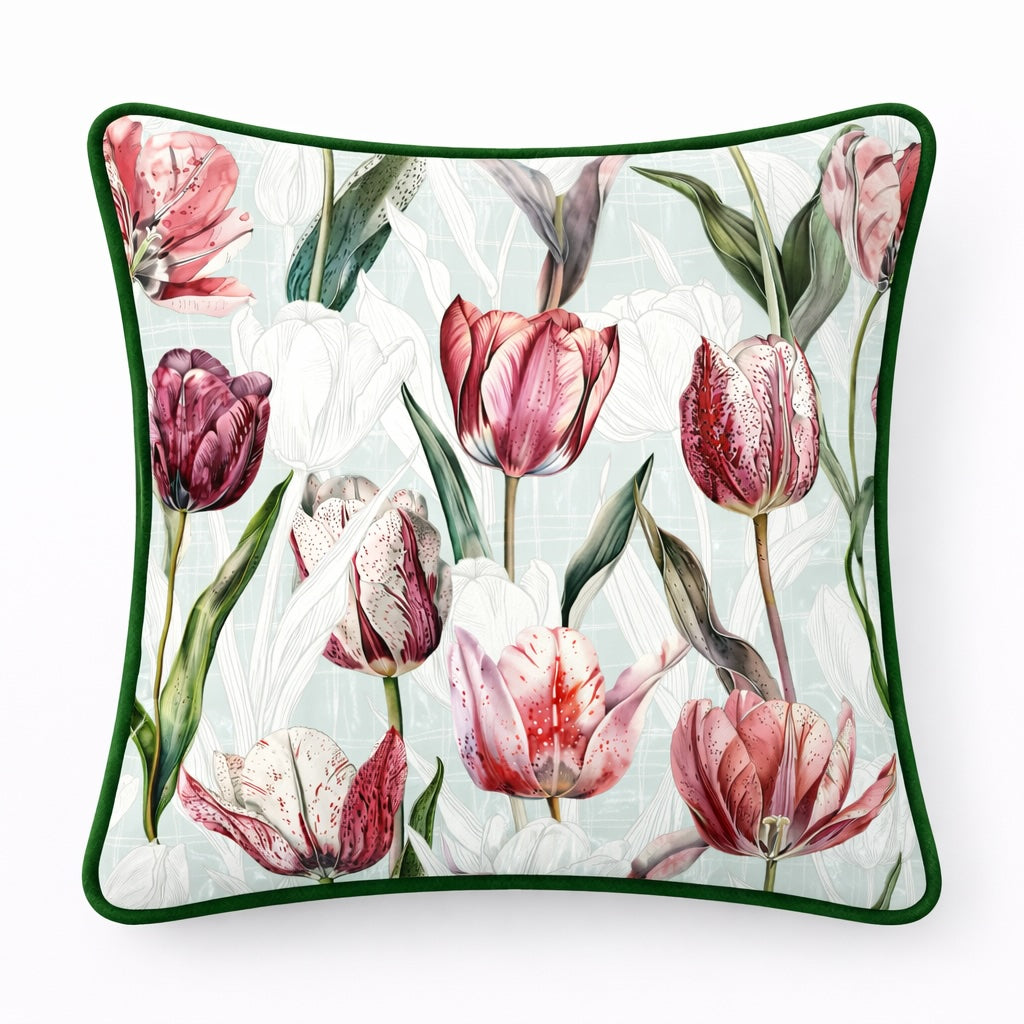 Blumen Kissen Samt 45 × 45 cm – Emporio Conti