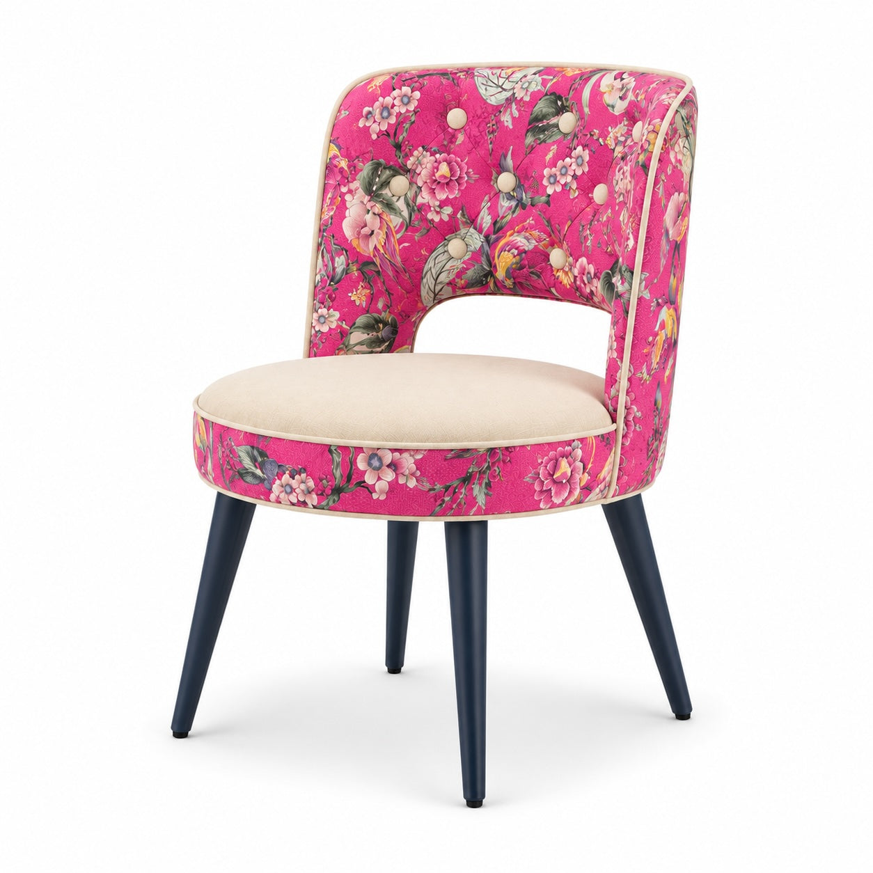 Kleiner, eleganter Stuhl mit besonderem Charme in Pink