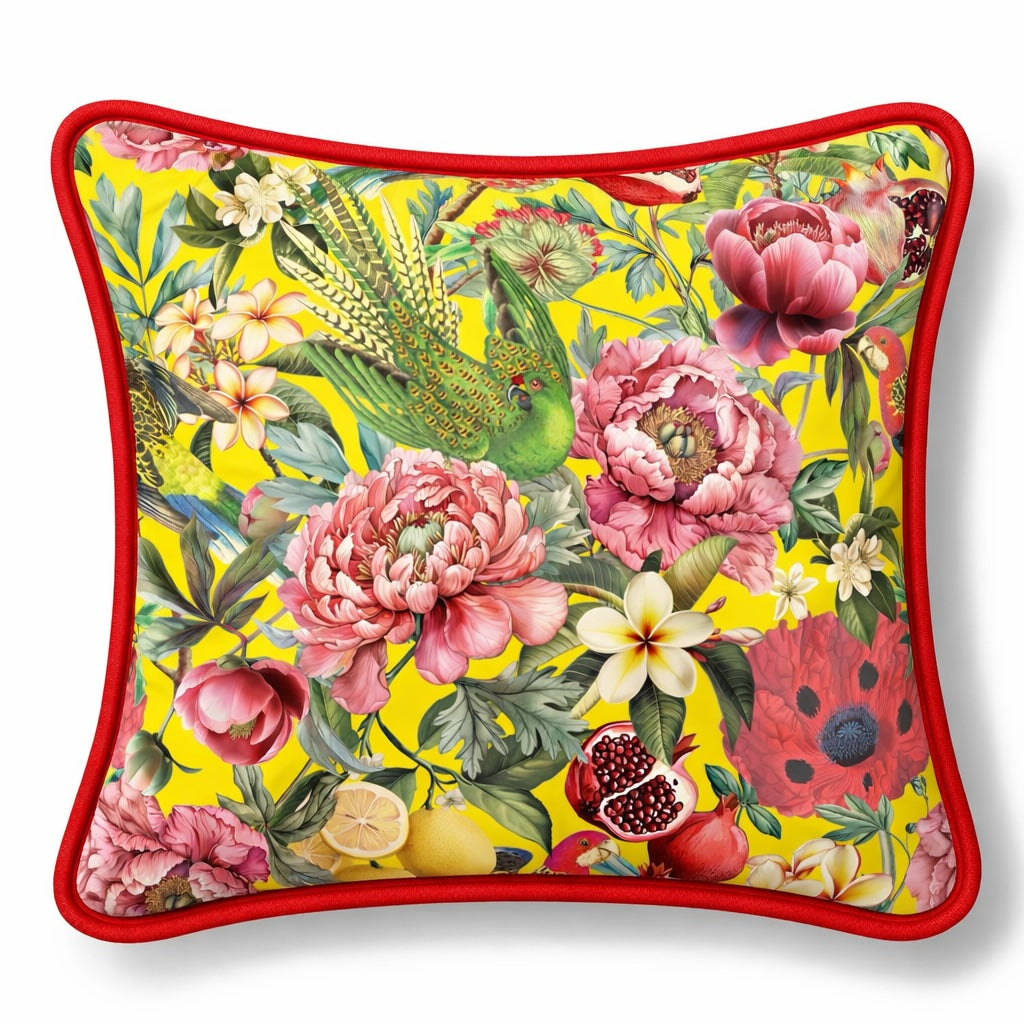 Samt Kissen floral 45 × 45 cm – Emporio Conti