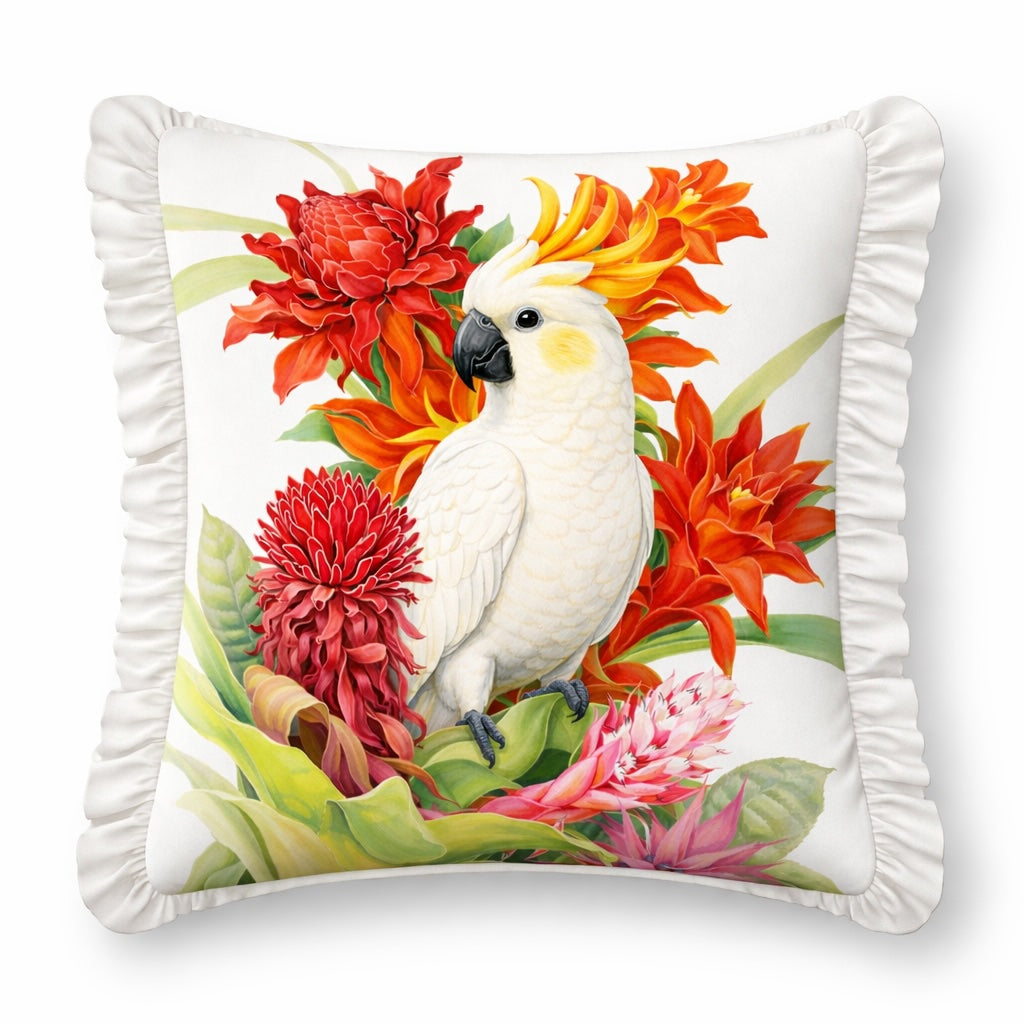 Dekokissen Samt Blumen mit Rüschen 45 × 45 cm – Emporio Conti