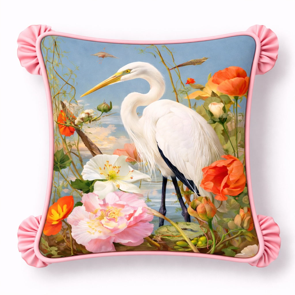 Kissen Blume Muschel Rüschen 45 × 45 cm – Emporio Conti